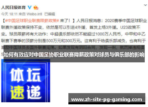 如何有效应对中国足协职业联赛降薪政策对球员与俱乐部的影响